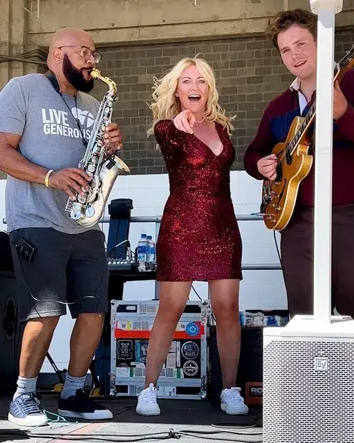 Female DJ playing with Instruments